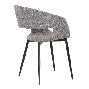 China Mid - Century Modern Dining Armchair Fabric Gray And Black Simplicity Metal Leg factory