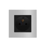 16A France Electrical Power Socket Small Module Metal Panel 86mm