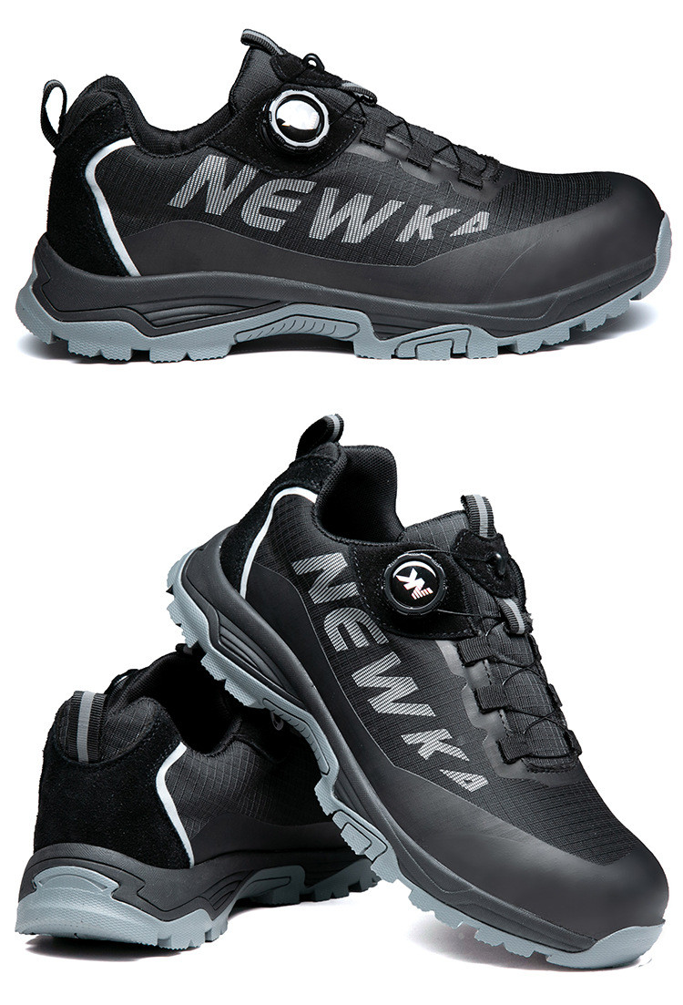 Kevlar Midsole BOA Rotating Button Work Shoes European Standard Steel Toe Anti Smashing MD Sole Safety Shoes