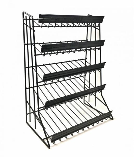 Supermarket potato chips black mini small metal display rack 3/4/5 layers metal