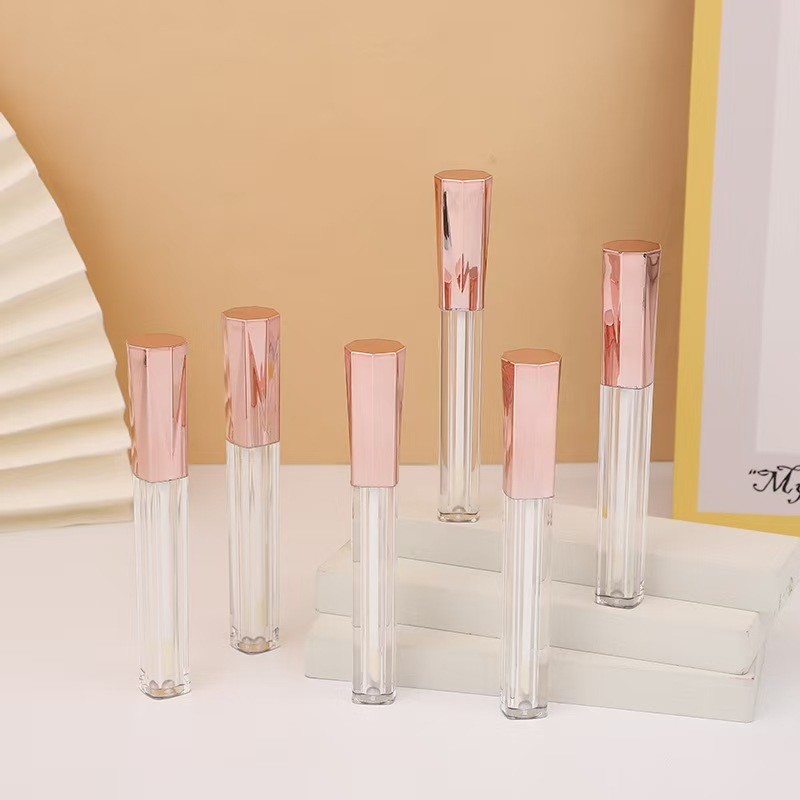 Octagonal Diamond Metal Aluminum Cover Plastic Lip Glaze Tube