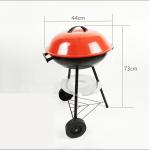 Outdoor Cooking Round Charcoal BBQ Grill with Wheels 17 Inches Garden Picnic