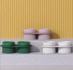 Ceramic Elevated Raised Pet Feeder Bowls With Stand