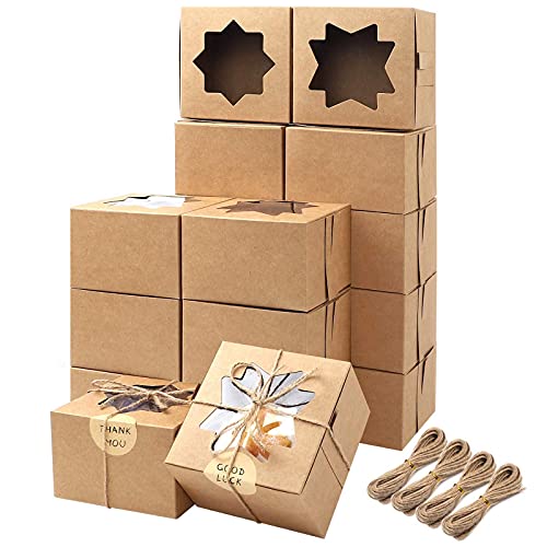 Small Treats White Bakery Cookie Boxes with Window 4x4x2.5 Inches Customized Packaging