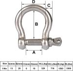 Precision Casting Technology Heavy Duty D Ring Shackle for Bow Rigging