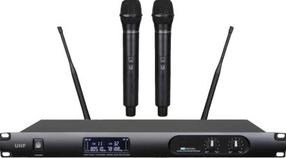 8600 infrared PRO UHF DUAL cordless wireless microphone system PLL  Rack-Mountable 2MICS