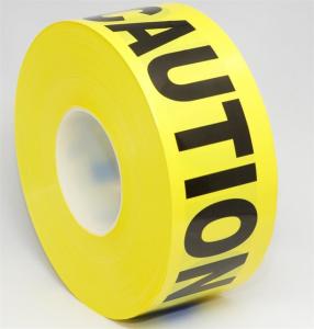 China Non-adheive Logo Printed Caution Tape PE Yellow Roll Warning Tape factory