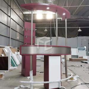 China Penbo Brushed Pink Wine Display Cabinet ODM Powder Coated factory