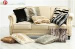 thick and soft pile 100% animal-free double sides home Faux Fur Pillows ,faux