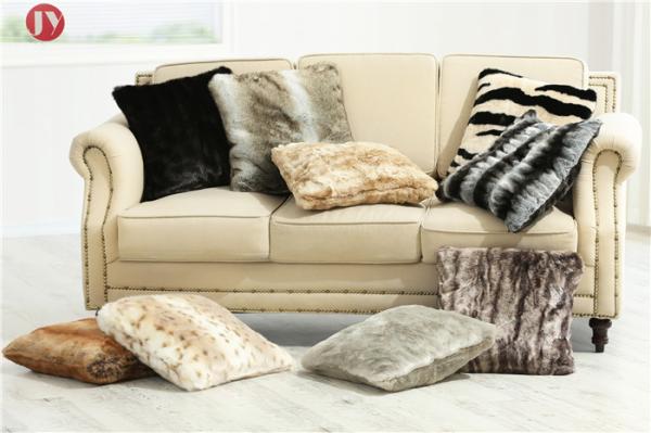 thick and soft pile 100% animal-free double sides home Faux Fur Pillows ,faux