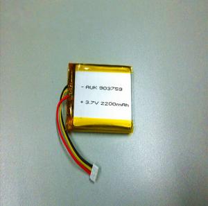 China OEM / ODM Rechargeable LiPo Battery 3.7V 2200mAh 903759 Grade A factory