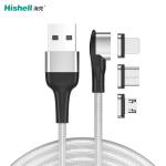 Multicolor 3A USB Magnetic Data Cable , Antiwear Magnetic Cell Phone Cords
