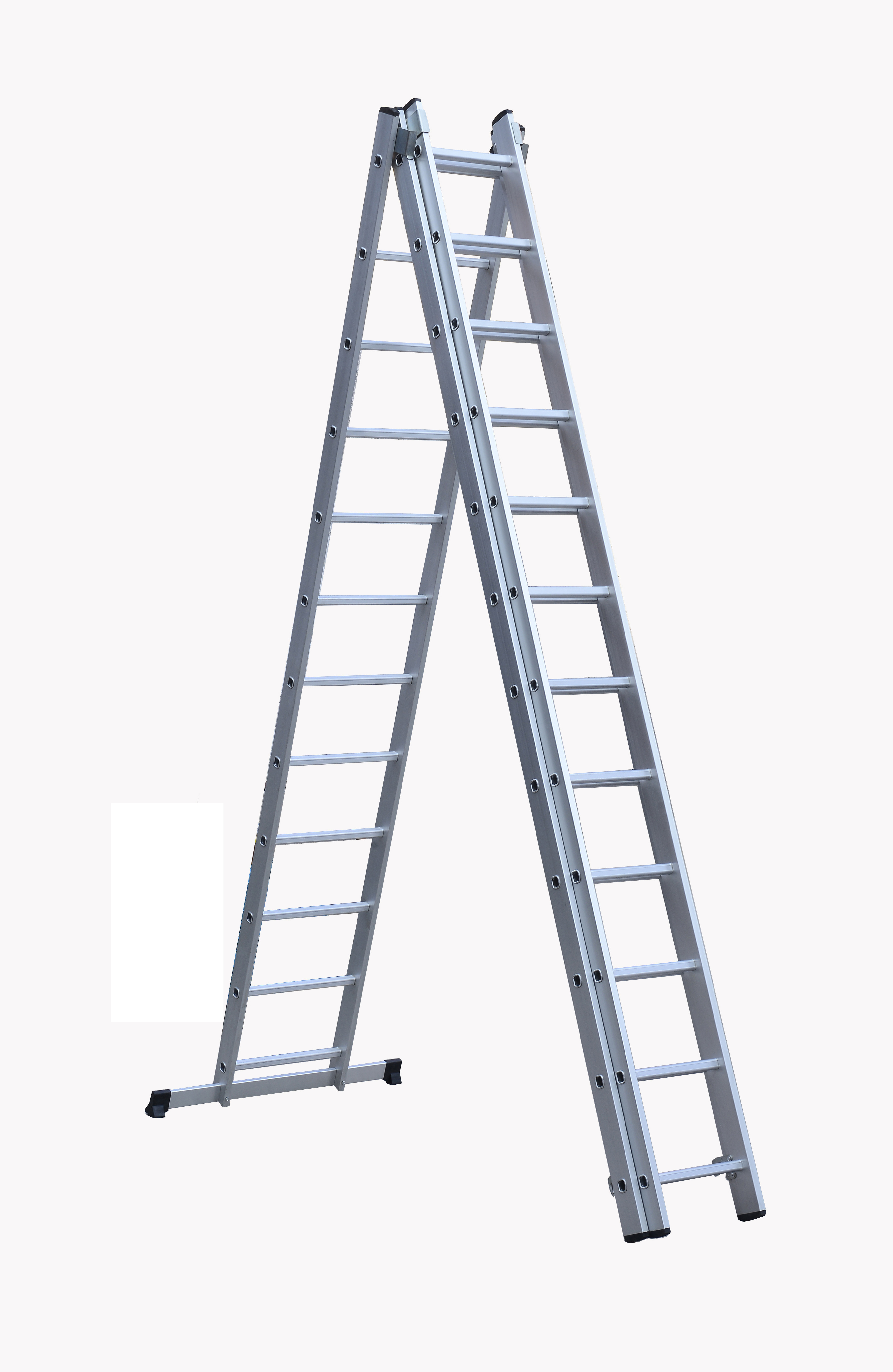 Silver 3x12 Aluminium Folding Ladder With Multi Directional Rungs