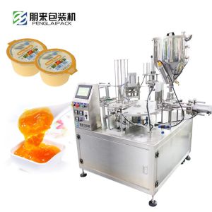 China Double Head Chili Sauce Soy Sauce Filling Sealing Machine with Piston Pump on sale