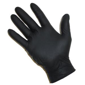 China Black Color Disposable Nitrile Gloves , Nitrile Medical Gloves Soft Touch Feeling factory