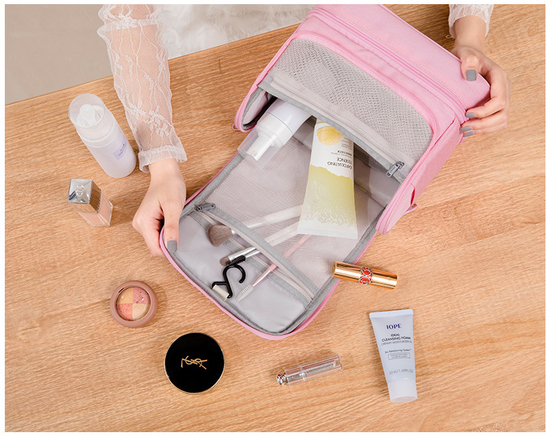Abrasion Resistant Anti Odor Polyester Cosmetic Bag For Travel