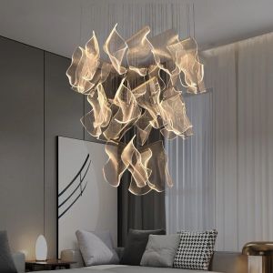 China Acrylic Luxury Staircase Chandelier Lighting LED Multi Light Pendant Chandelier on sale