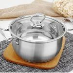 Wholesale Stainless Steel Pot Cookware 201 Set Stock Pots 18/20/26cm Soup Pot