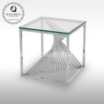 12mm Glass Stainless Steel Side Tables 49x49x51cm Golden Frame