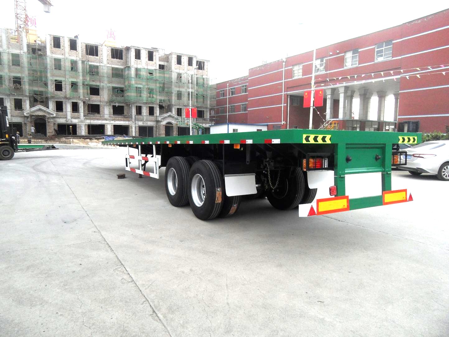 Common Mechanical Suspension 2 Axles Platform Trailer Flat Bed Semi Trailer WEORES6641A