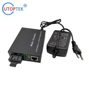 China 10/100/1000Mbps MultiMode dual SC 850nm 550m Fiber media converter with DC5V power supply factory