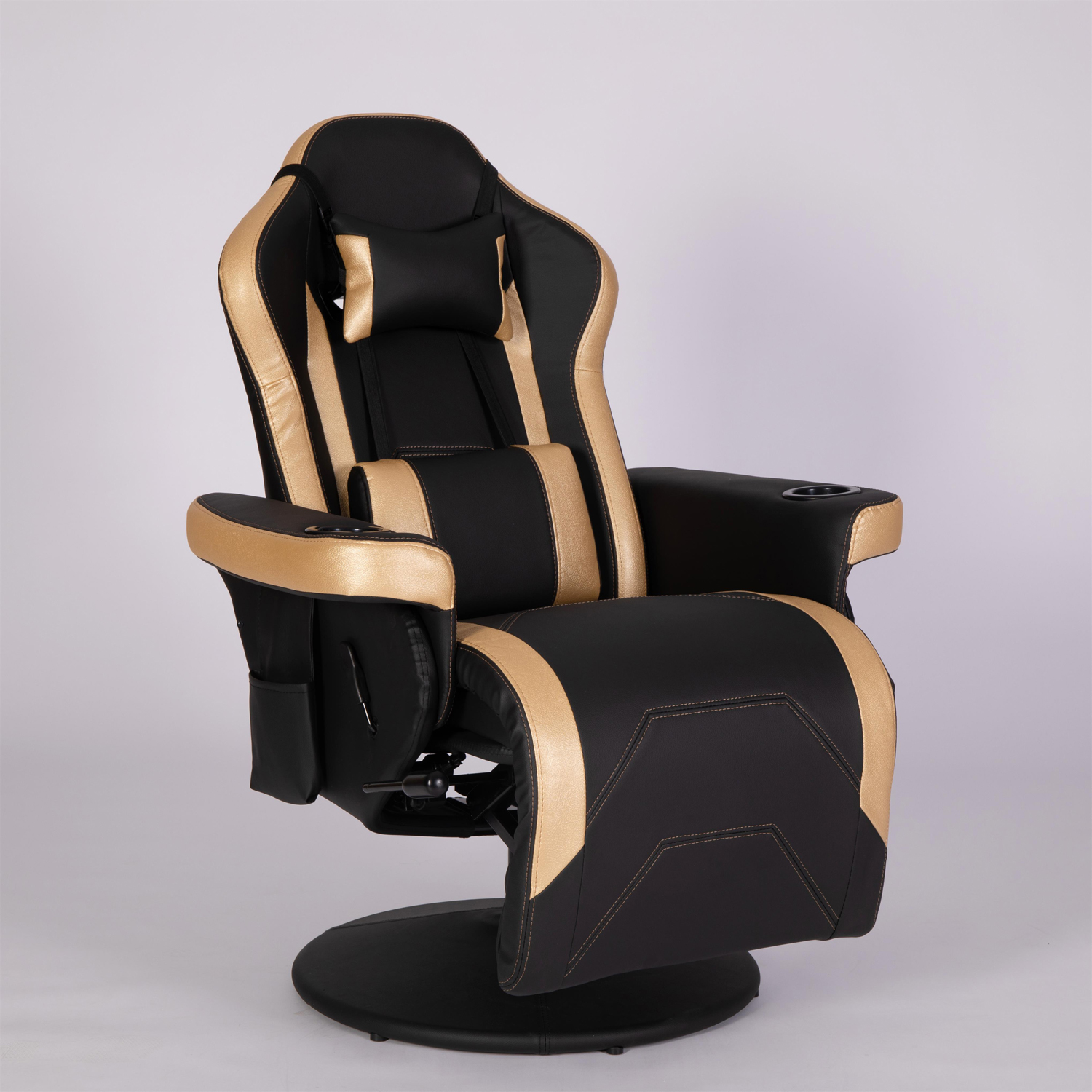 Racing Style Leather Gaming Sofa with Adjustable Backrest 135° and Stainless Steel Base
