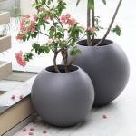 Easy Clean Shiny Finish Fiberglass Flower Pots For Artificial Plants Decor