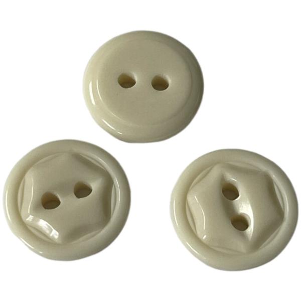 China Plastic Resin Hexagon Buttons Snow White With Two Hole In 28L Apply For Sewing Shirt factory