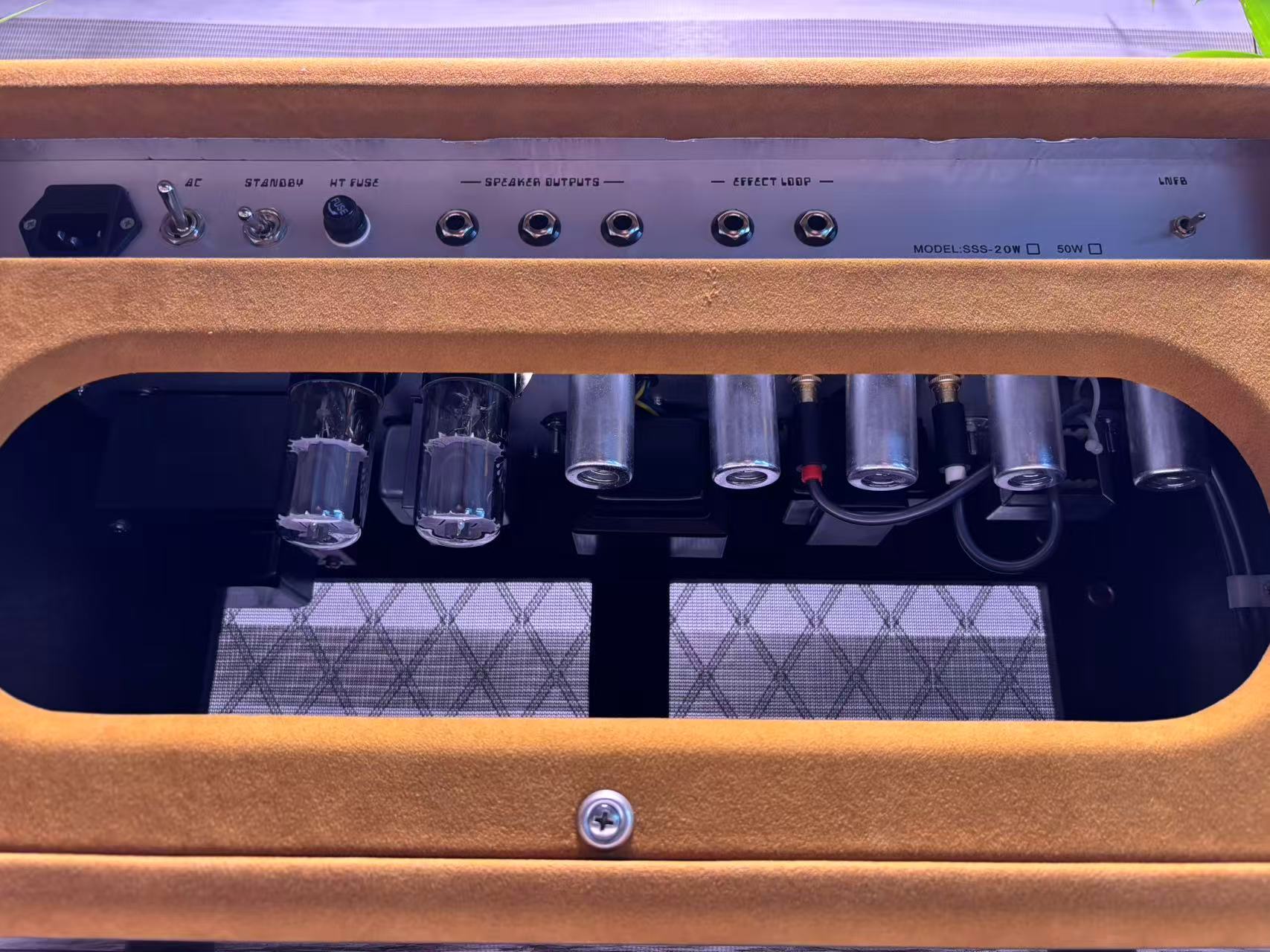 Custom Dumble CLONE Steel String Singer Head 20W 50W 100W with Suede Brown Color, Grand Amplifier SSS Model