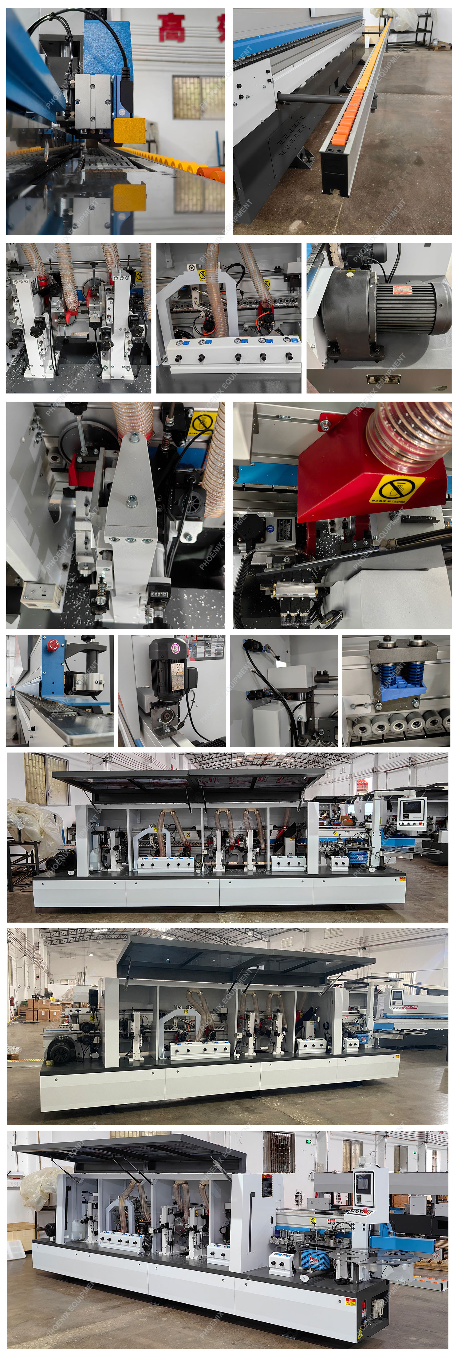 12kW Power Woodworking Machine Edge Banding And Trimming With Auto Gluing And Cleaning