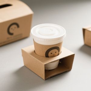 China Customizable Kraft Paper Cup Holder for Coffee and Tea on sale
