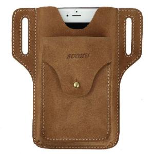 China Retro Leather Men Belt Bag OEM With Front Hasp Pocket factory