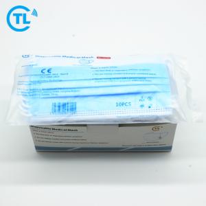 China Medical Surgical Blue 50 Pcs Disposable Protective Face Mask factory