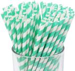 150 Pack Paper Sucker Giant Bamboo Baby Blue Wedding Paper Straws