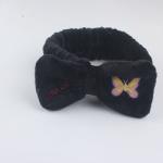 Pink Red Black Wash Face Elastic Hair Band Cute Butterfly Bow Soft Makeup