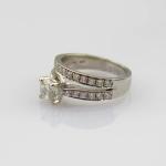 925 Sterling Silver 6mm CZ Diamonds Engagement Wedding Ring(R283)