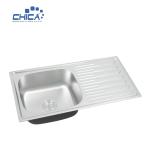 CH9145 Single Bowl Sink With Drain Board Stainless Steel Kitchen Sink Press