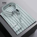 Knitted Plus Size Blue Red Striped Men's Button Down Sparkle French Cuff Dress