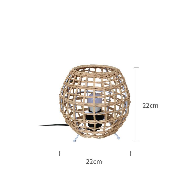 small Creative rattan ball table lamp Rattan art rattan woven bedroom decorative table lamp
