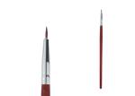 Professional Synthetic Flat Liner Brush Red Wine Long Wooden Handle