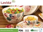High Strength Bamboo Salad Bowl Set Heat Resistant Food Grade Printing Decal