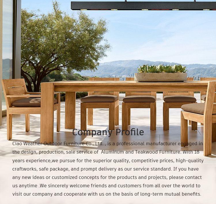 Outdoor Dining Set With Hotel Patio Furniture And Modern Teak Wood Table And Chair