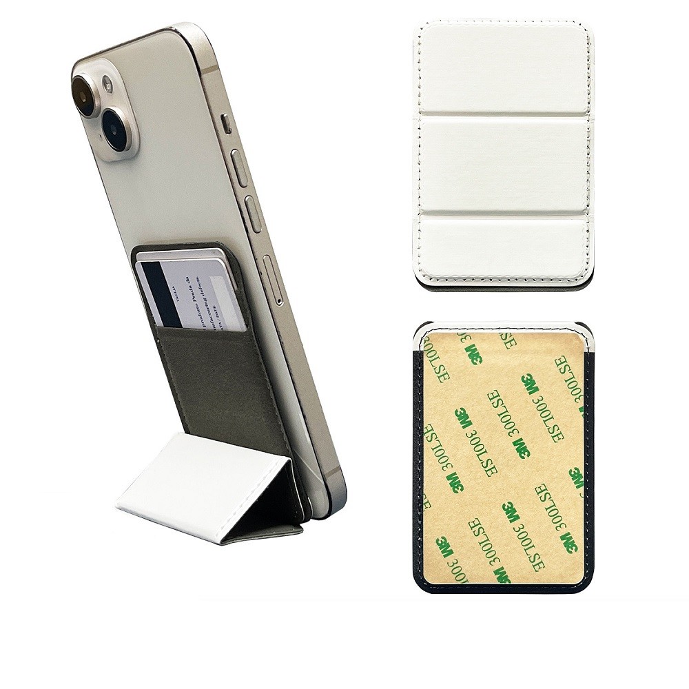 PU Leather Blank Sublimation Phone Card Holder Magnetic Phone Stand Wallet Bag
