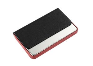 China Brand Magnetic Card Case PU Leather Zinc Alloy Metal Card Holders Name factory