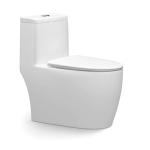 Ceramic One Piece Dual Flush Toilet Top Flush S Trap Elongated Bowl For Hotels