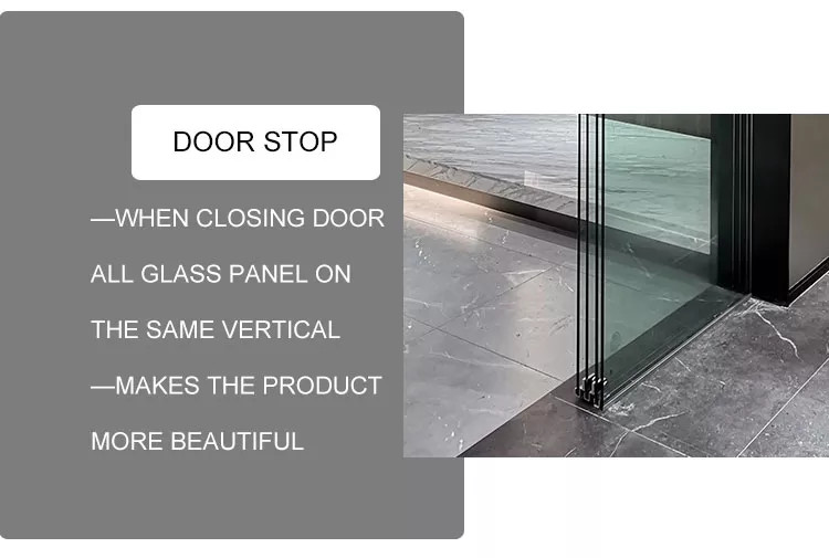 Interior Frameless Tempered Glass Sliding Door Synchronous Soft Closing