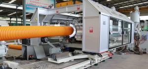 China Single Screw PP PE PVC Corrugated Pipe Extruder HDPE Sewage Pipe Extrusion Line factory