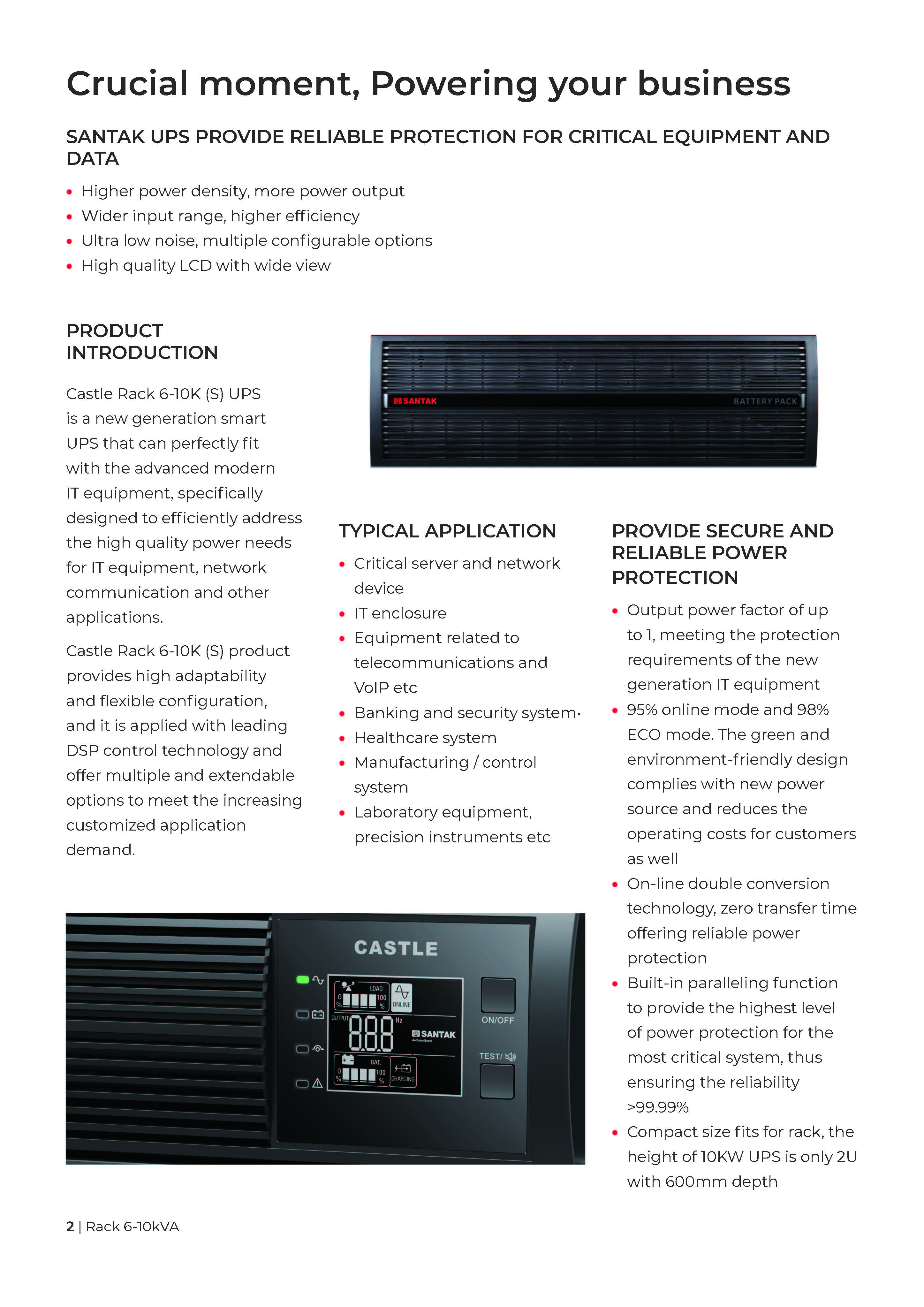 36V/72V/96V Battery Voltage On-line 1KVA 2U Rack Mounted Single Phase High Frequency Ups