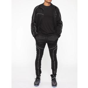 China Polyester Reflective Piping Men Sportswear Tracksuits Custom Logo factory