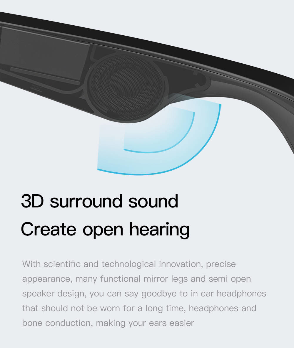 Wireless Bluetooth Sunglasses Smart Eyewear Glasses Built In Mic IPX4 Waterproof